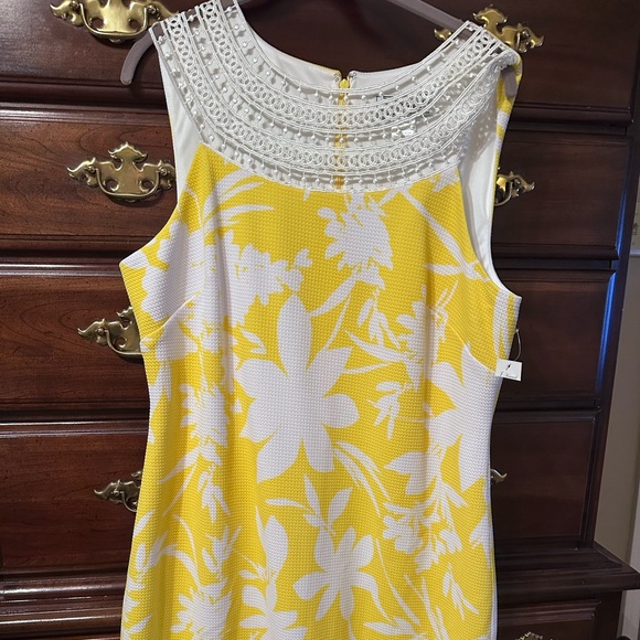 J. Howard yellow and white shift dress. NWT. Size 14 - Picture 1 of 7